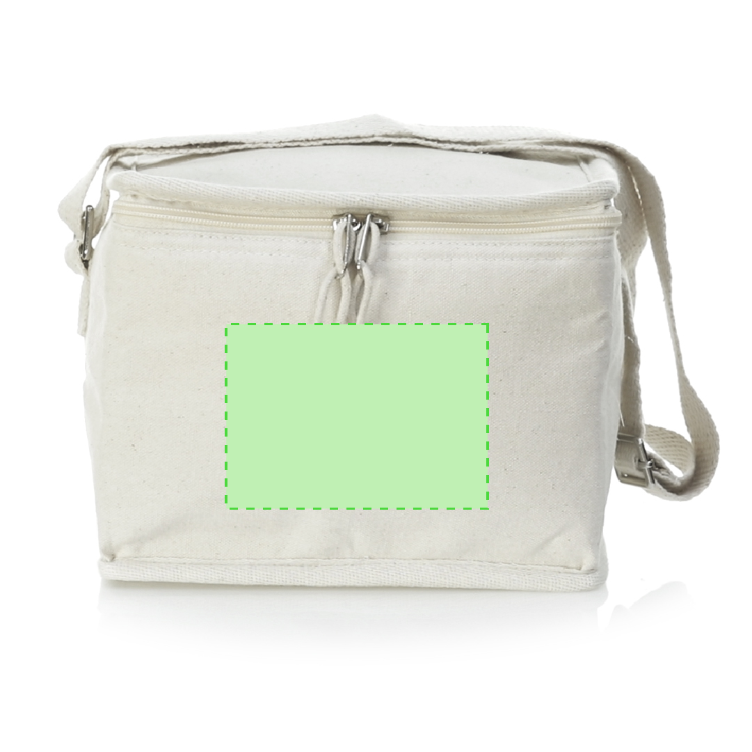 Nevera de algodón 100% natural con interior de aluminio y doble tirador de cordón — línea nature