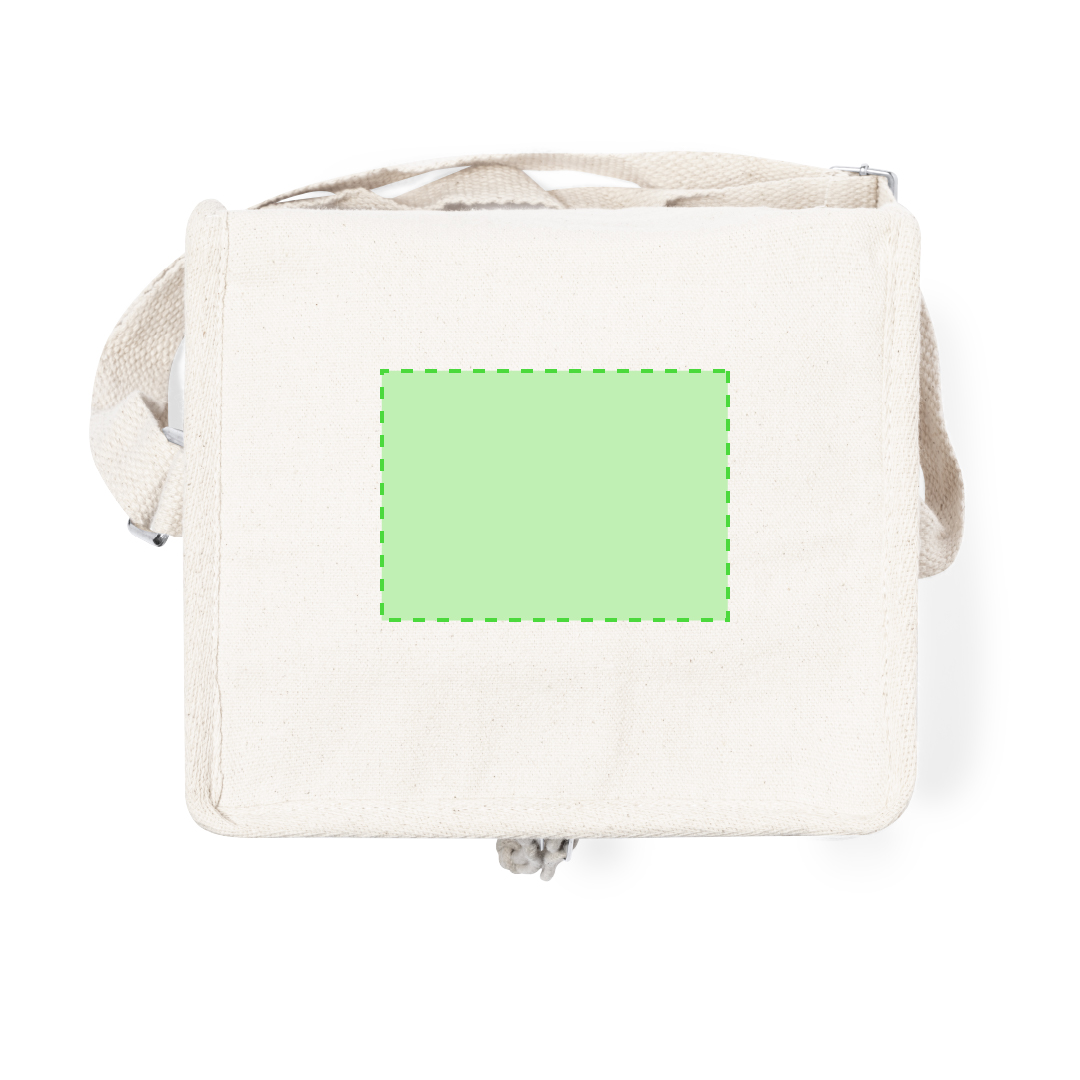 Nevera de algodón 100% natural con interior de aluminio y doble tirador de cordón — línea nature