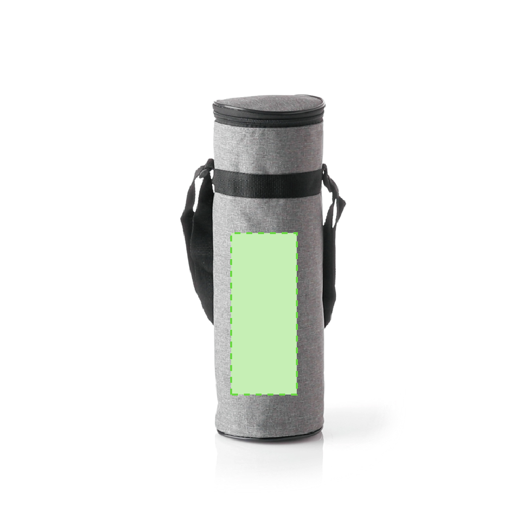Funda nevera para botella de hasta 1,5 L en RPET 300D con interior de aluminio y bandolera