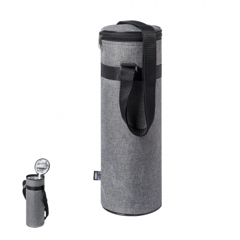 Funda nevera para botella de hasta 1,5 L en RPET 300D con interior de aluminio y bandolera
