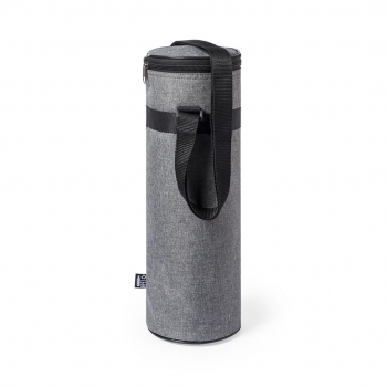 Funda nevera para botella de hasta 1,5 L en RPET 300D con interior de aluminio y bandolera