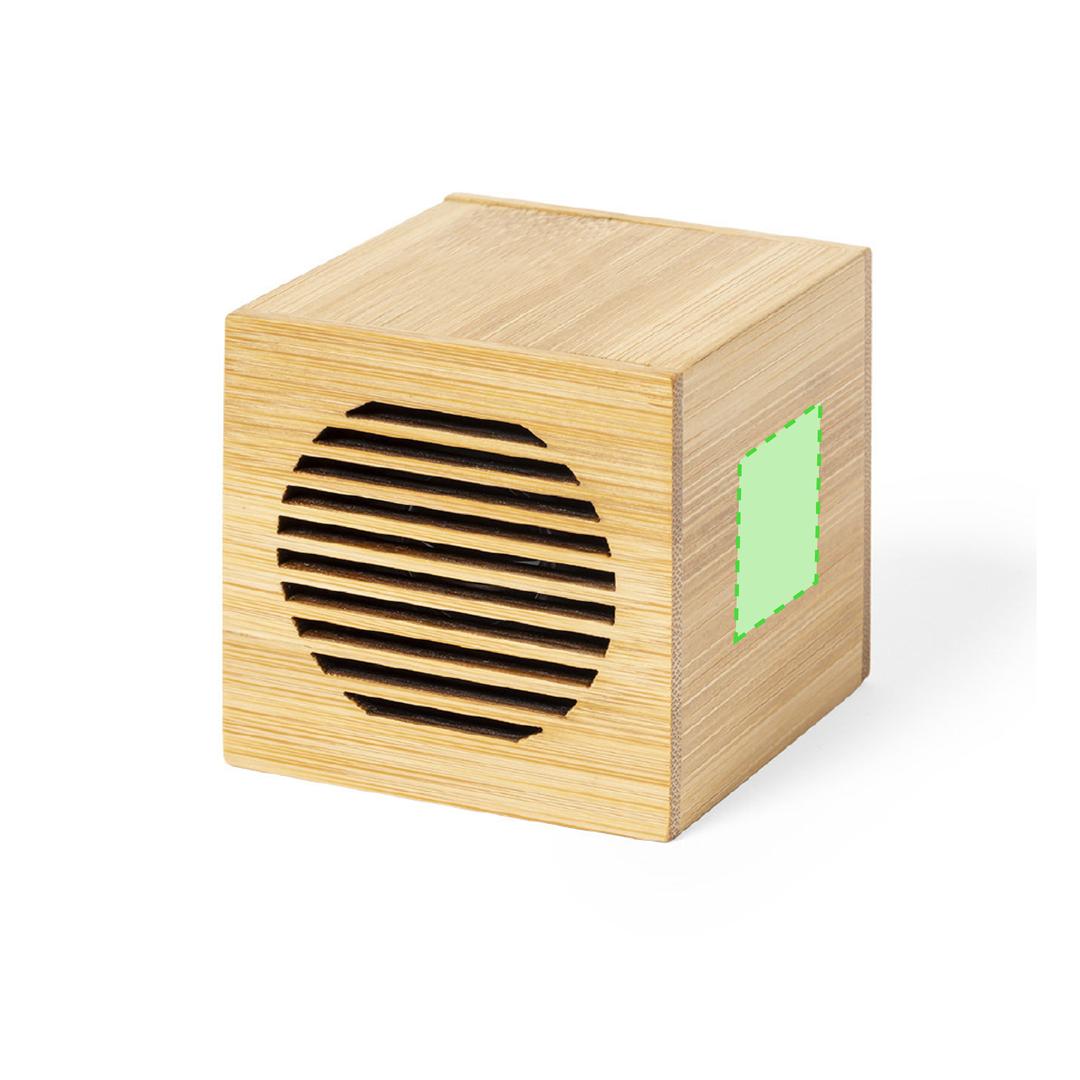 Altavoz inalámbrico nature Bluetooth 5.0 íntegramente en bambú con 3W, batería litio y amplia superficie de marcaje