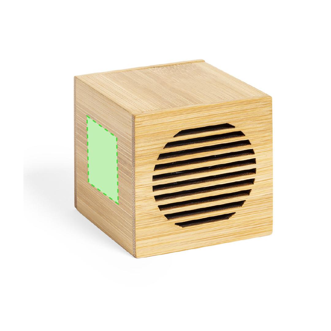 Altavoz inalámbrico nature Bluetooth 5.0 íntegramente en bambú con 3W, batería litio y amplia superficie de marcaje