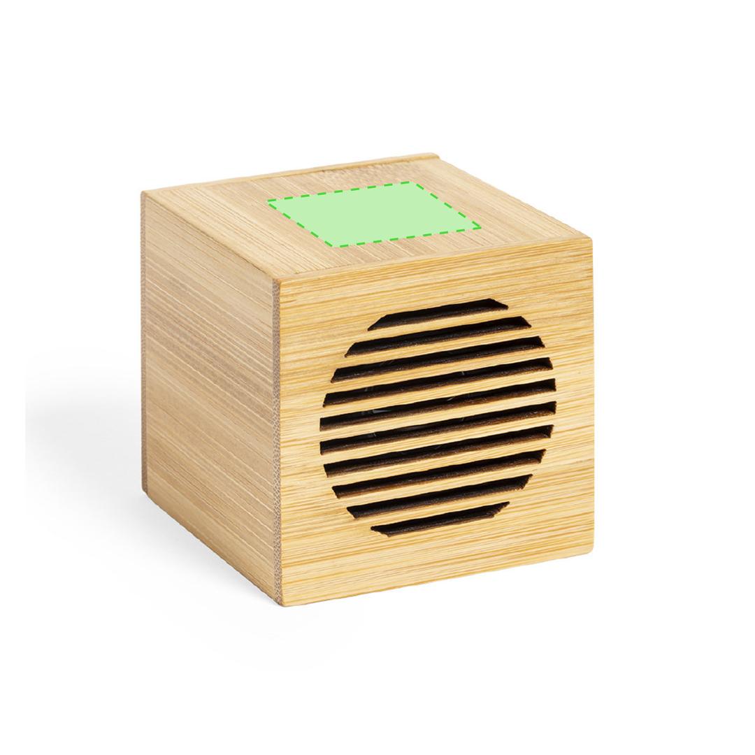 Altavoz inalámbrico nature Bluetooth 5.0 íntegramente en bambú con 3W, batería litio y amplia superficie de marcaje