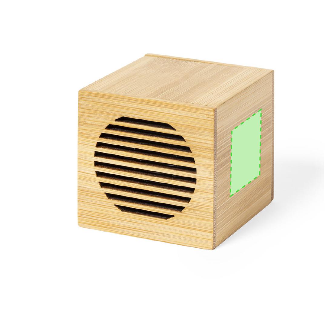 Altavoz inalámbrico nature Bluetooth 5.0 íntegramente en bambú con 3W, batería litio y amplia superficie de marcaje