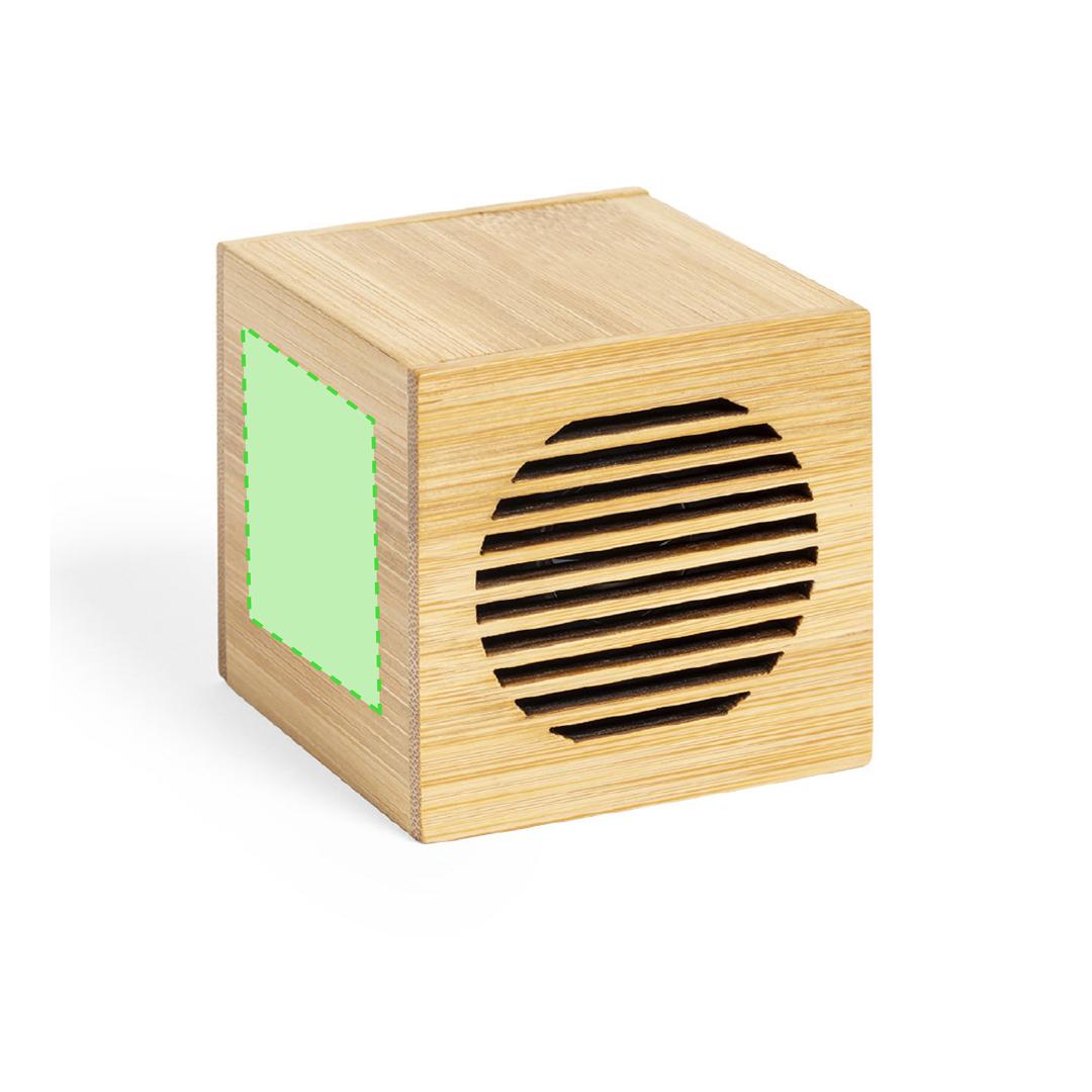 Altavoz inalámbrico nature Bluetooth 5.0 íntegramente en bambú con 3W, batería litio y amplia superficie de marcaje