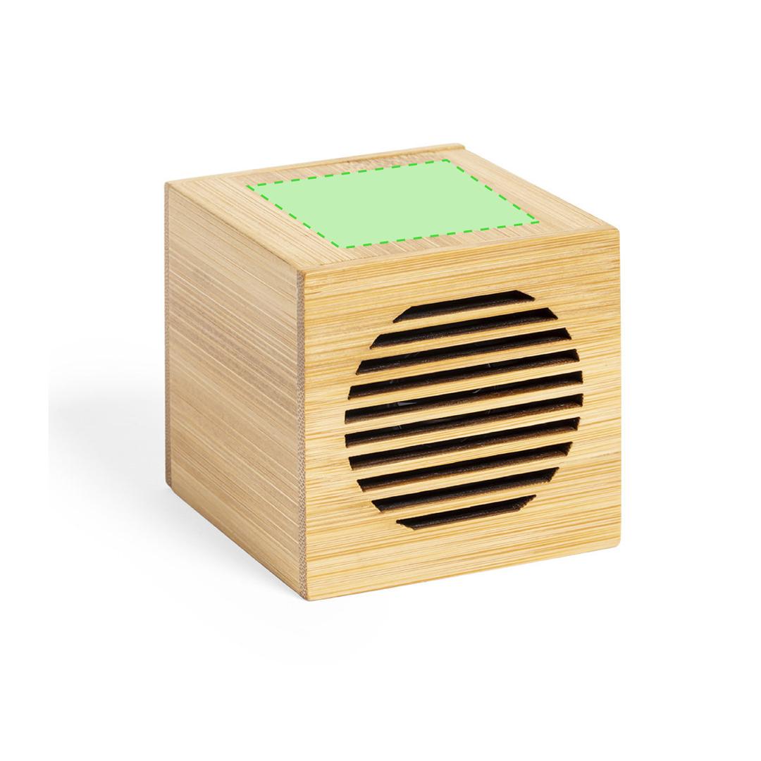 Altavoz inalámbrico nature Bluetooth 5.0 íntegramente en bambú con 3W, batería litio y amplia superficie de marcaje