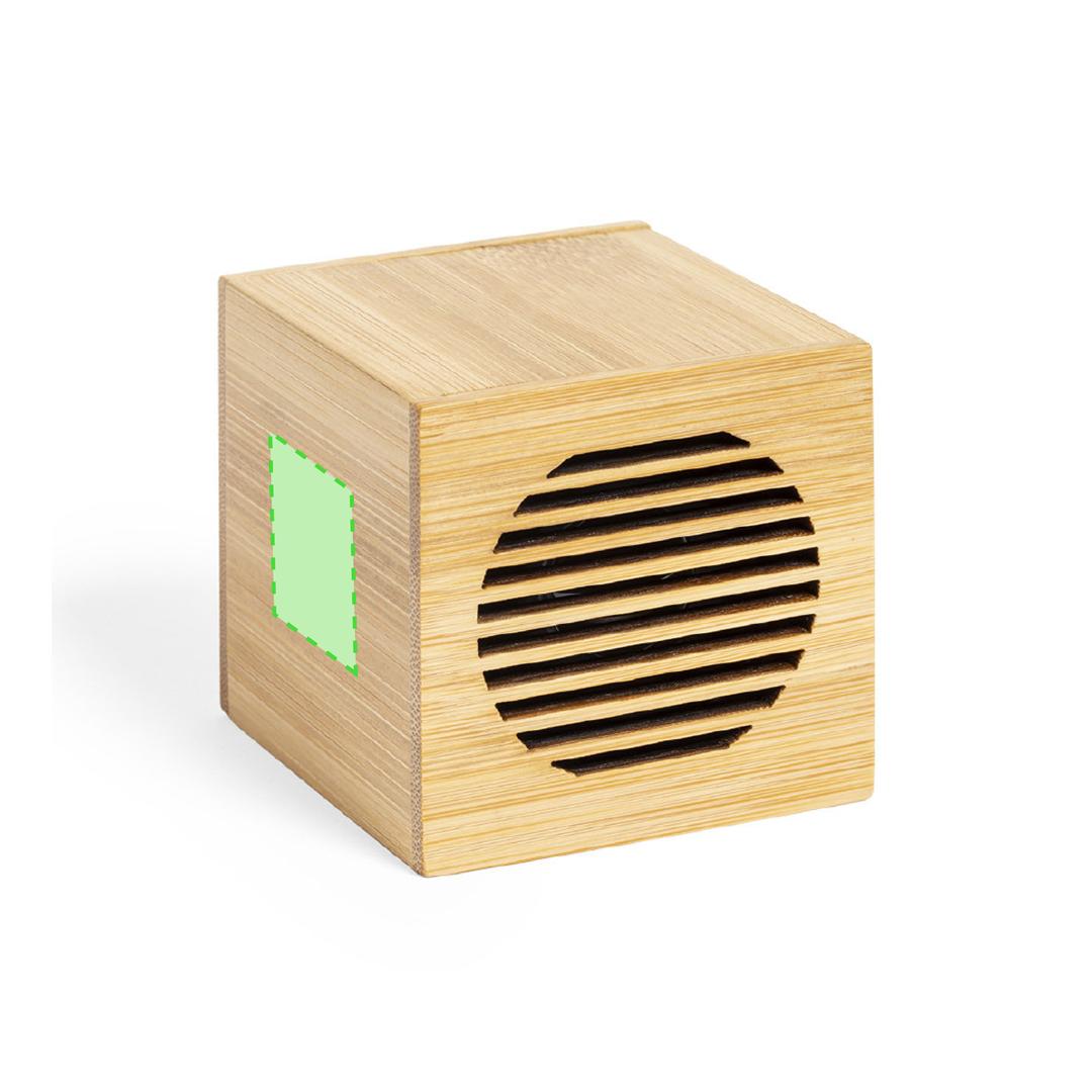 Altavoz inalámbrico nature Bluetooth 5.0 íntegramente en bambú con 3W, batería litio y amplia superficie de marcaje