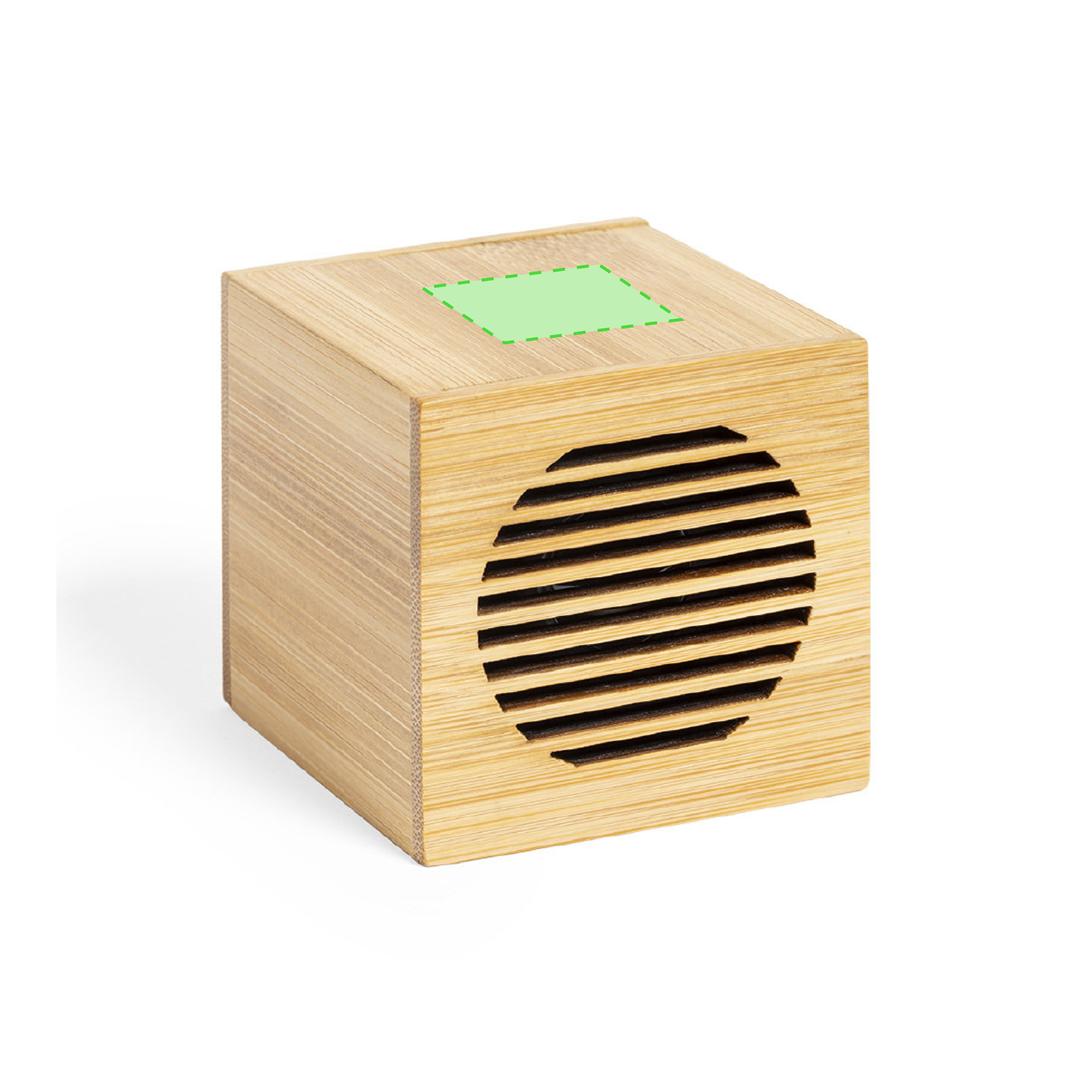 Altavoz inalámbrico nature Bluetooth 5.0 íntegramente en bambú con 3W, batería litio y amplia superficie de marcaje