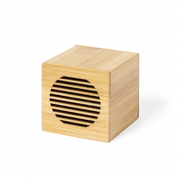 Altavoz inalámbrico nature Bluetooth 5.0 íntegramente en bambú con 3W, batería litio y amplia superficie de marcaje