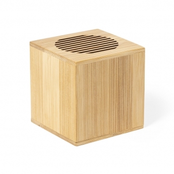 Altavoz inalámbrico nature Bluetooth 5.0 íntegramente en bambú con 3W, batería litio y amplia superficie de marcaje