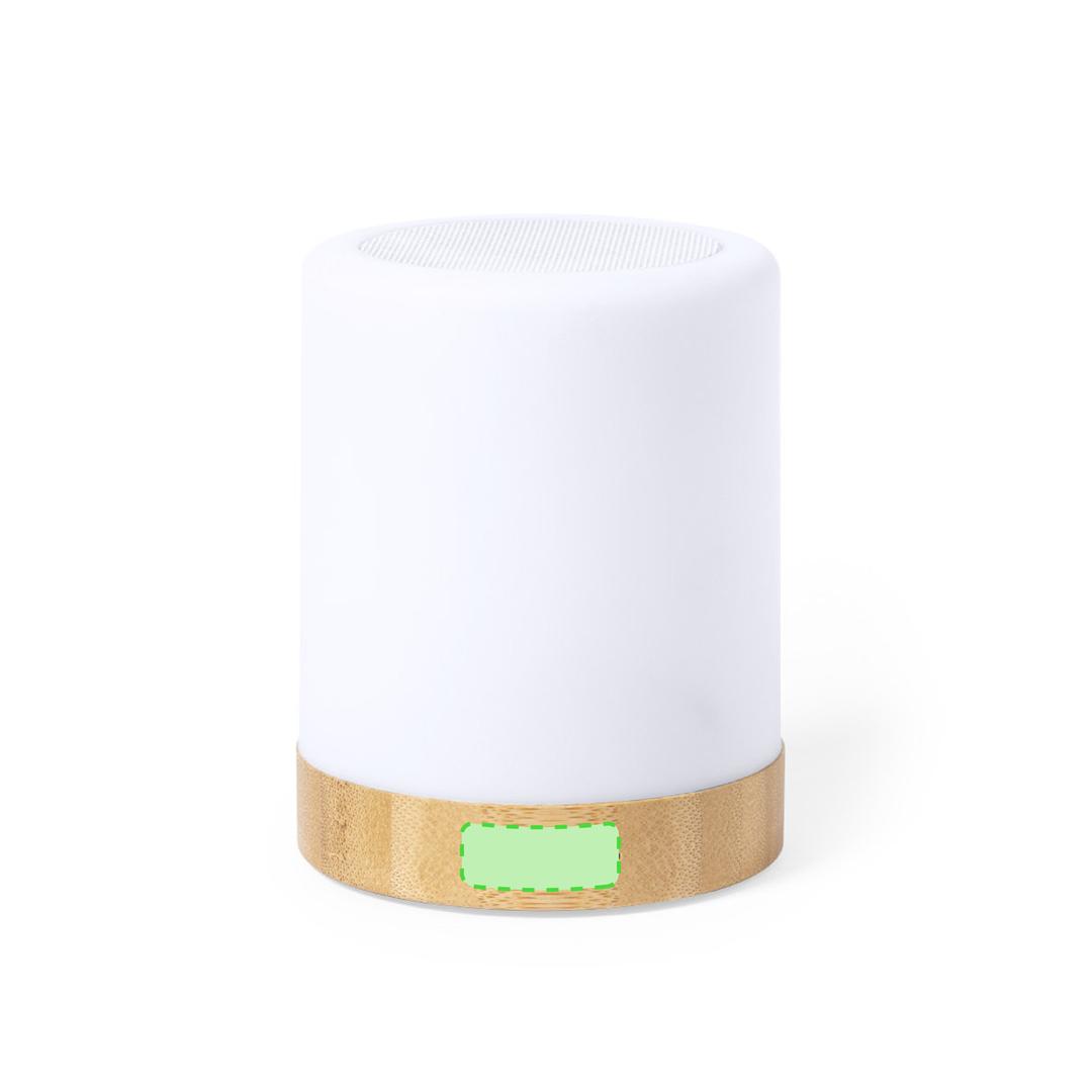 Altavoz Bluetooth 5.0 de bambú y ABS con tecnología LED ILT multicolor regulable, 3W y batería 1200 mAh