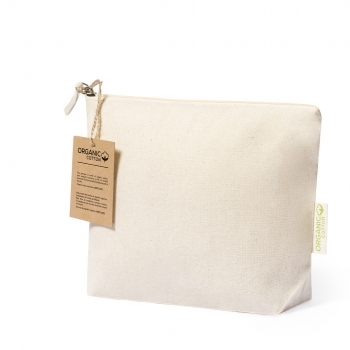 Neceser de algodón orgánico 180 g/m² certificado con cremallera