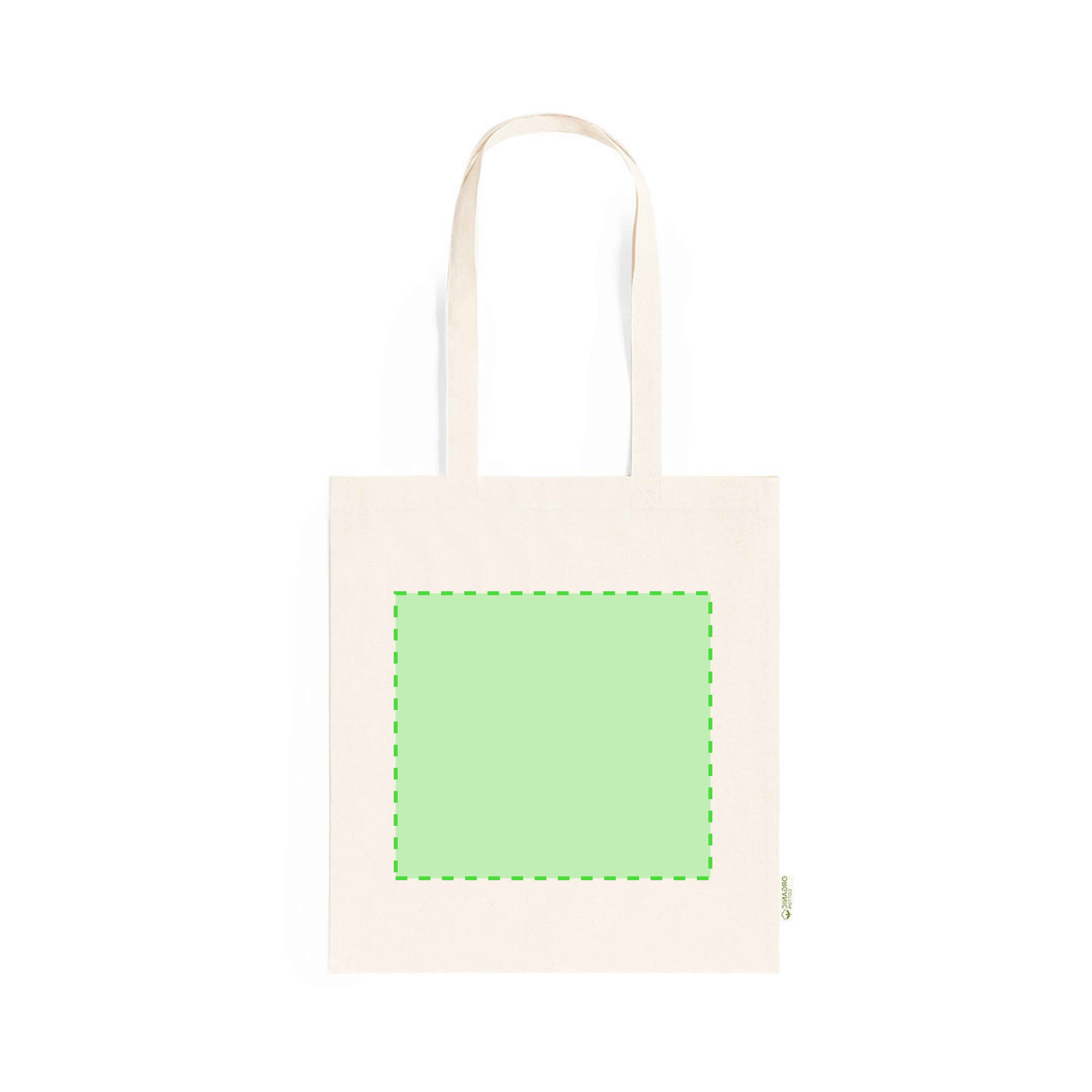 Bolsa de algodón orgánico 180 g/m² hangtag cartón reciclado