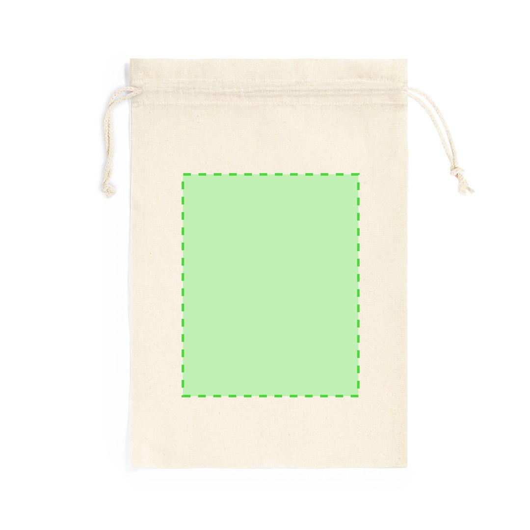 Bolsa grande de algodón 100% de 105 g/m² en color natural con cierre de cordón — 30x45 cm, la más grande del catálogo