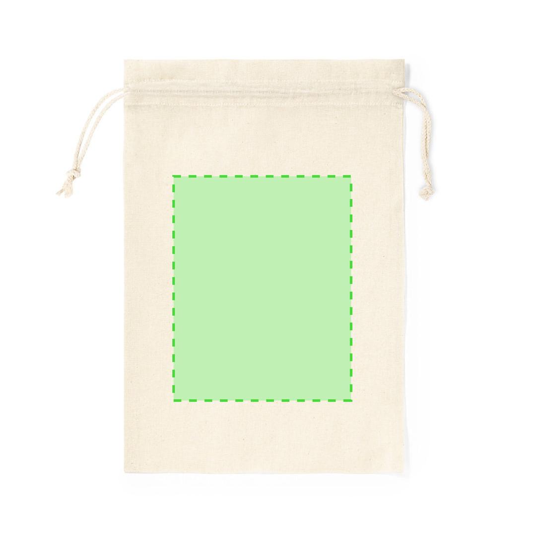 Bolsa grande de algodón 100% de 105 g/m² en color natural con cierre de cordón — 30x45 cm, la más grande del catálogo