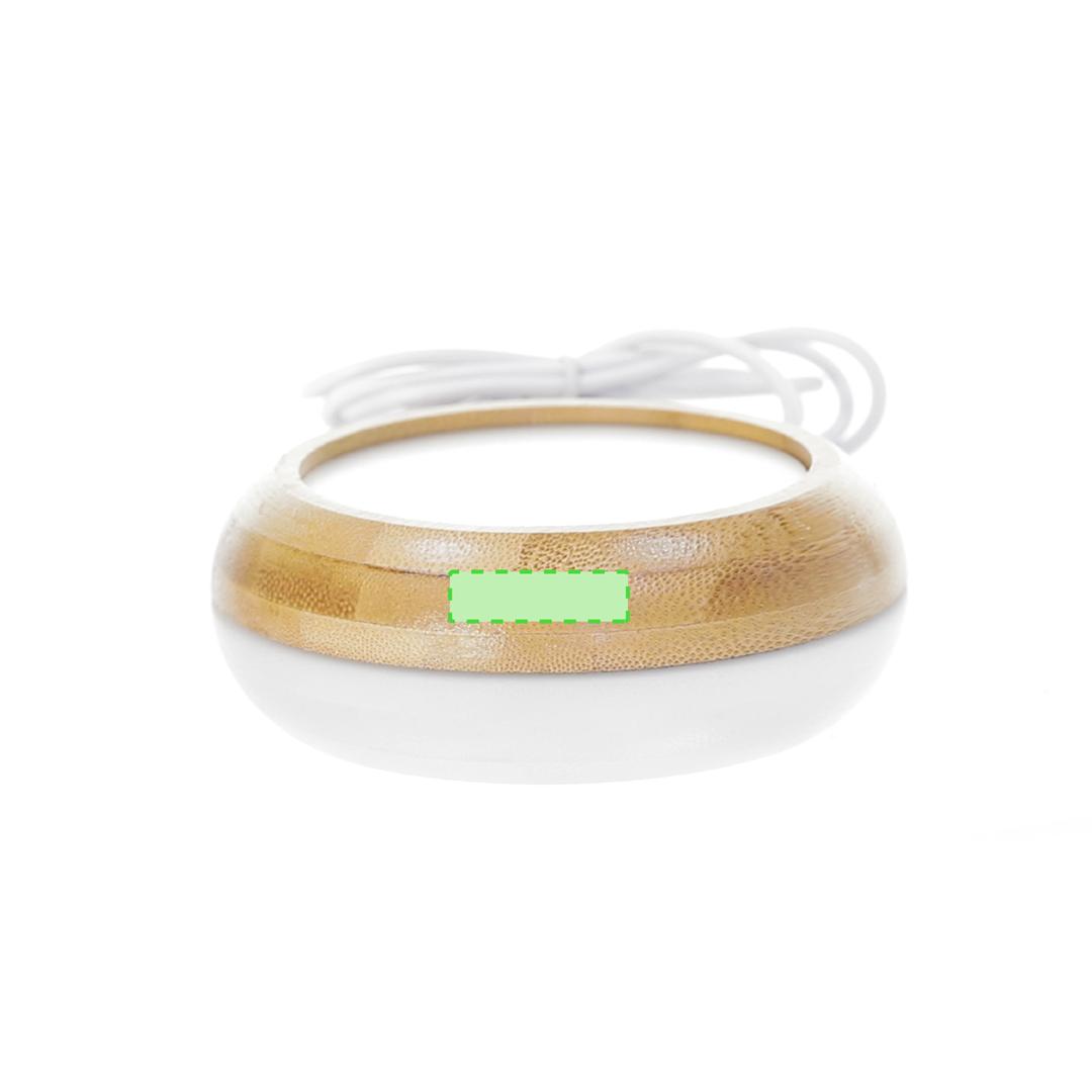 Calentador de tazas USB de bambú natural con placa térmica