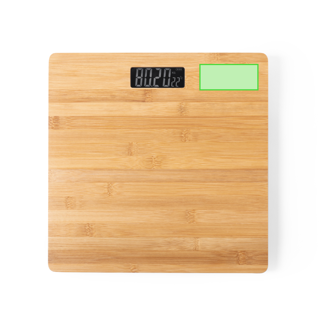 Báscula de baño de bambú digital con temperatura y función tara