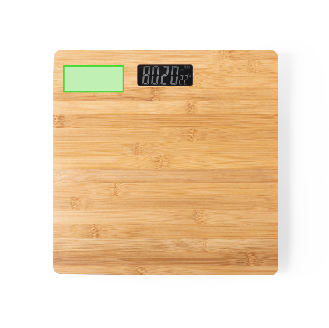 Báscula de baño de bambú digital con temperatura y función tara