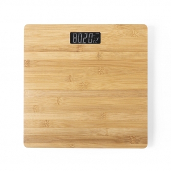 Báscula de baño de bambú digital con temperatura y función tara