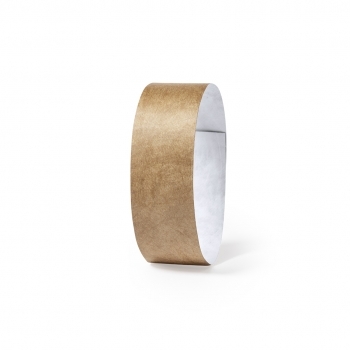 Pulsera ancha para eventos en Tyvek® de acabado nature — la más resistente y duradera del catálogo de eventos