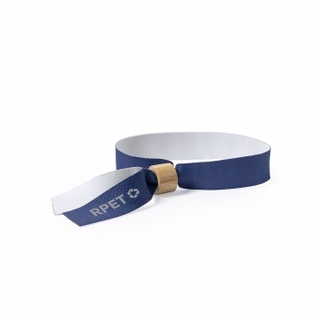 Pulsera de poliéster RPET con cierre de bambú natural línea nature para eventos