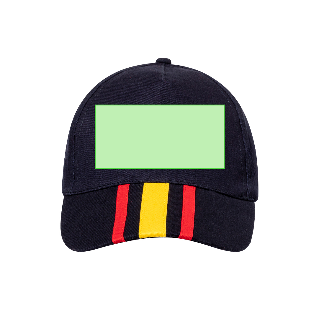 Gorra Desthin diseño España — 100% algodón peinado 5 paneles con cierre ajustable de velcro