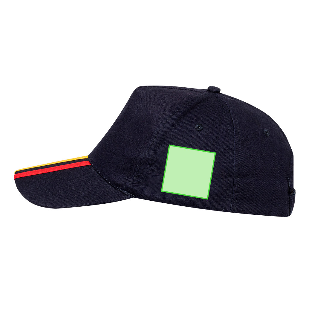 Gorra Desthin diseño España — 100% algodón peinado 5 paneles con cierre ajustable de velcro