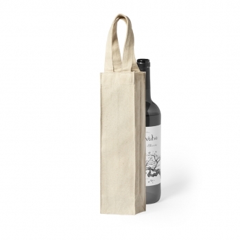 Bolsa de canvas 220 g/m² para botella de vino 75 cl en color natural
