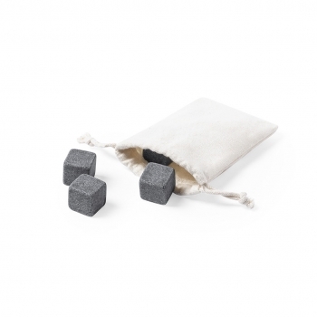 Set de 4 cubitos de piedra esteatita reutilizables sin dilución con funda de algodón