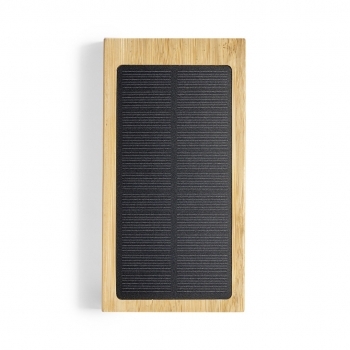 Powerbank solar de bambú con carga inalámbrica 5W de 10000 mAh