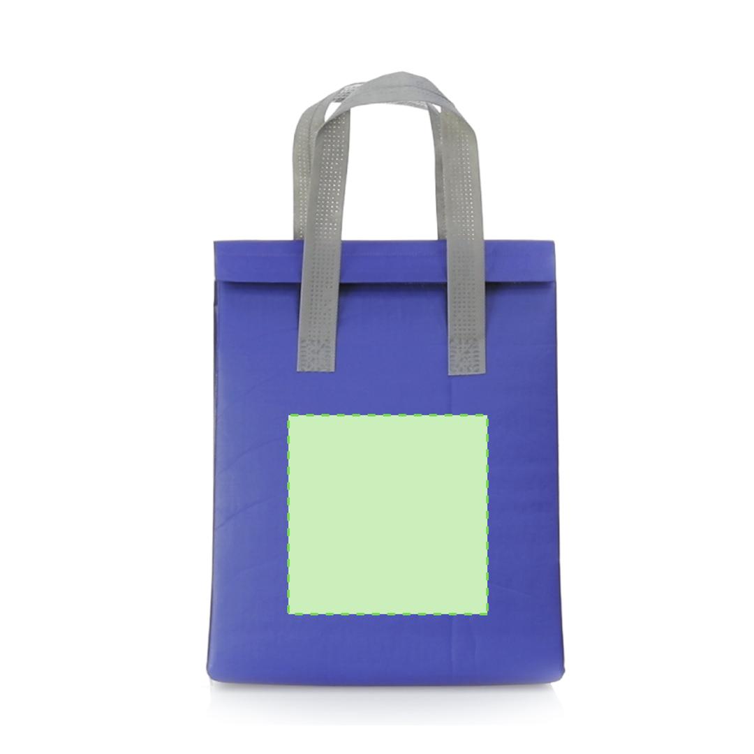 Bolsa nevera non-woven laminado con velcro, fuelle e interior de aluminio — variada gama de colores