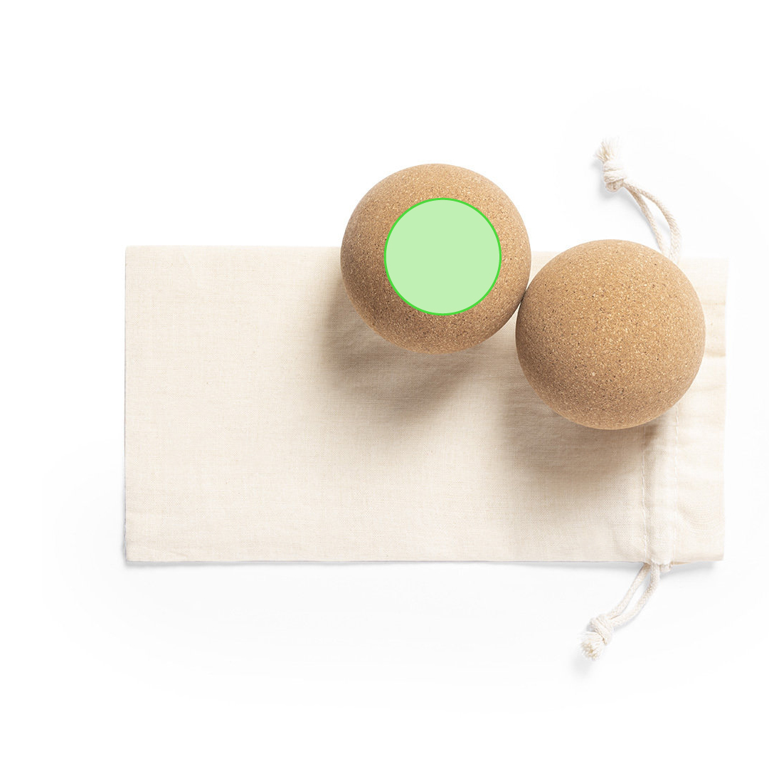 Set de bolas de corcho de yoga con funda