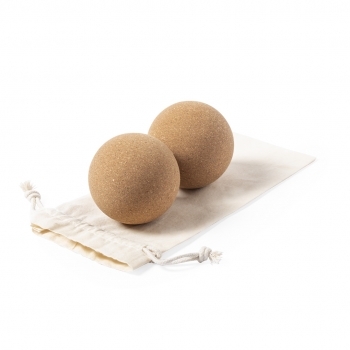Set de bolas de corcho de yoga con funda