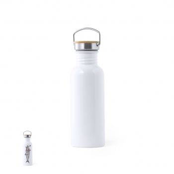 Bidón XL de acero y bambú personalizable por sublimación 750 ml