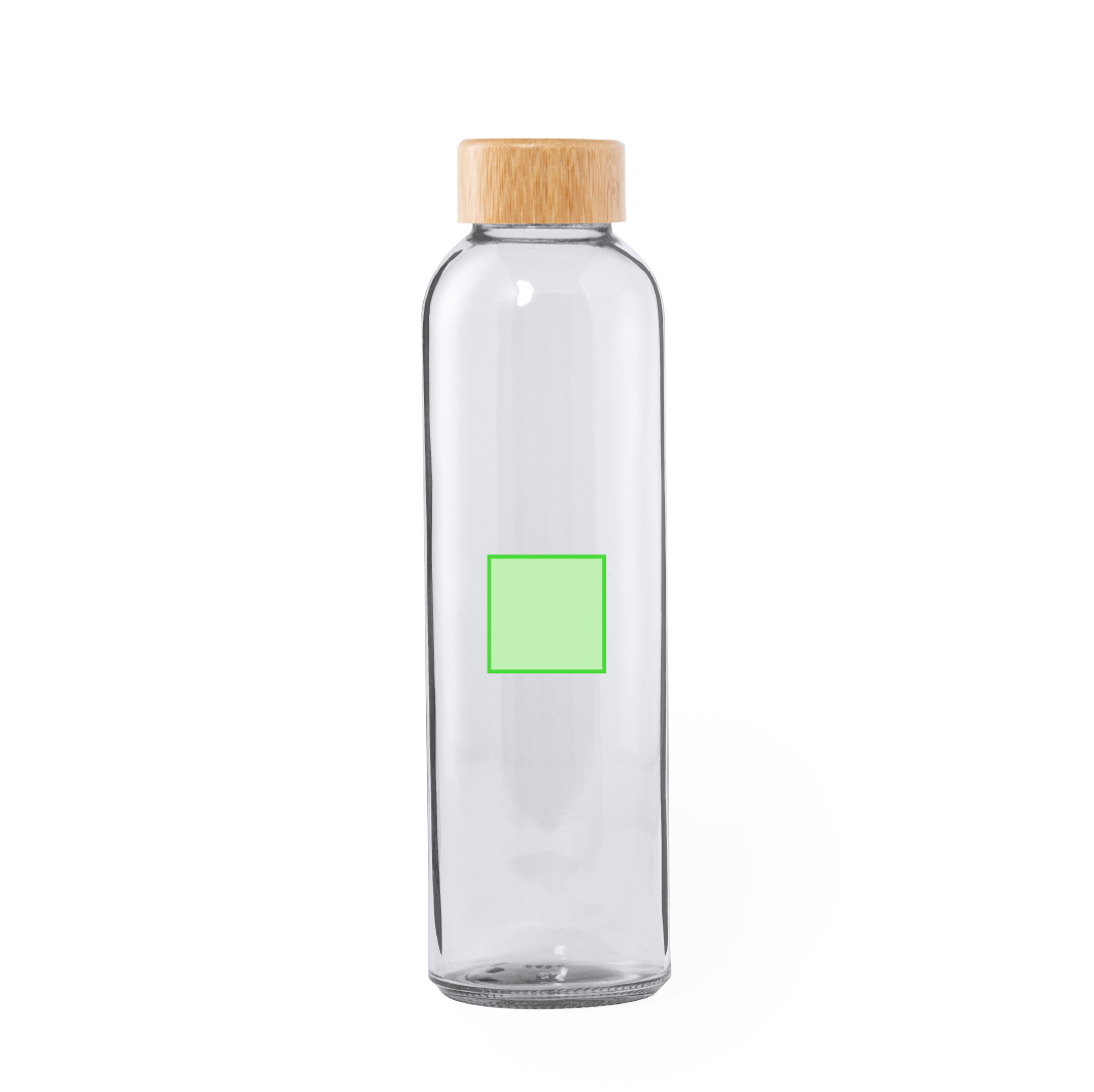 Bidón orgánico esmerilado de cristal y bambú 500 ml