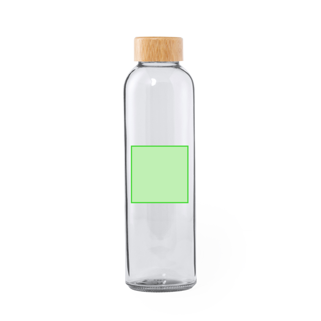 Bidón orgánico esmerilado de cristal y bambú 500 ml