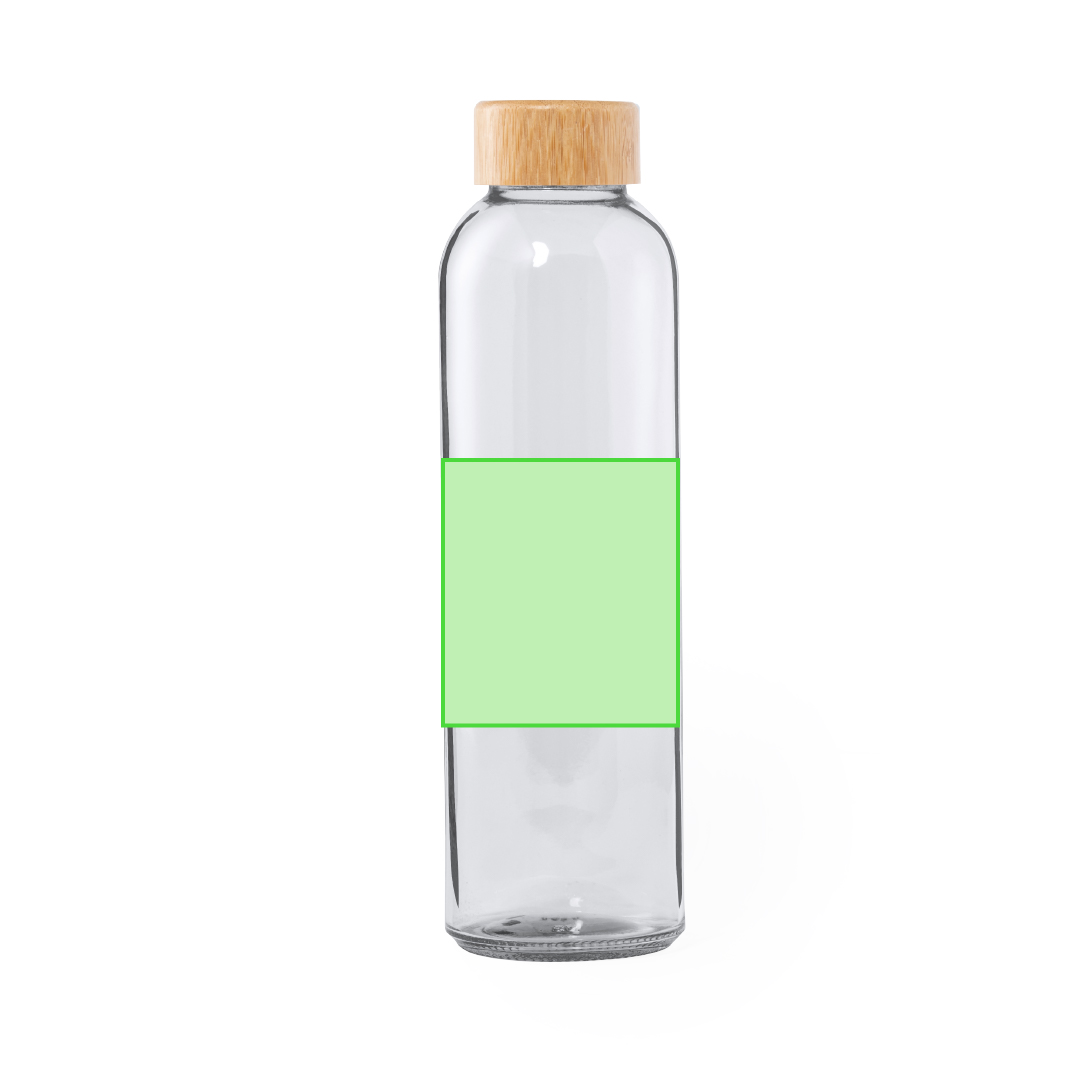 Bidón orgánico esmerilado de cristal y bambú 500 ml