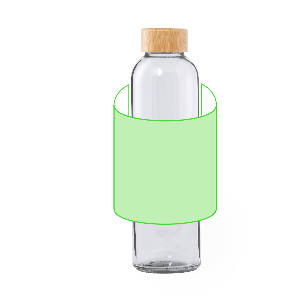 Bidón orgánico esmerilado de cristal y bambú 500 ml