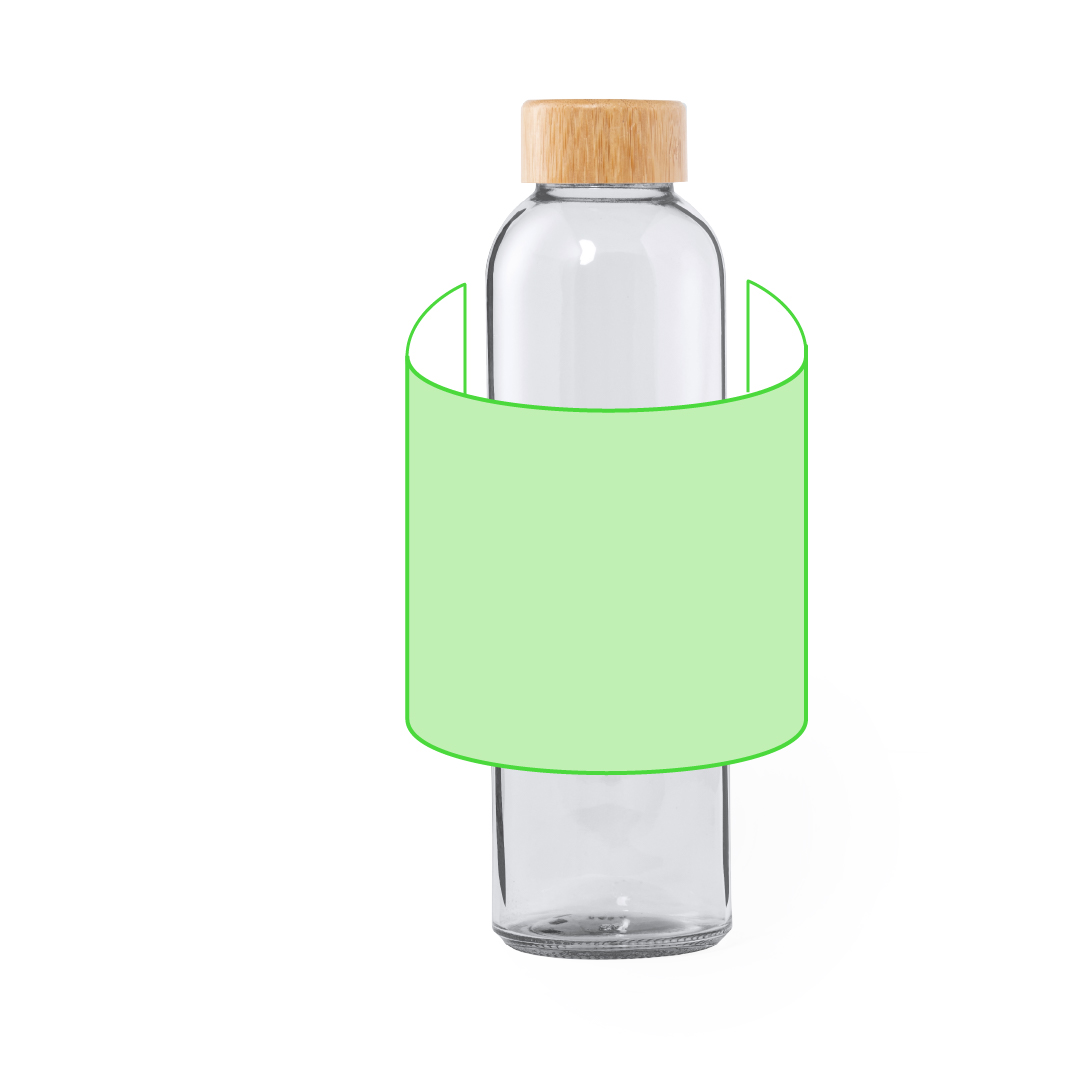 Bidón orgánico esmerilado de cristal y bambú 500 ml
