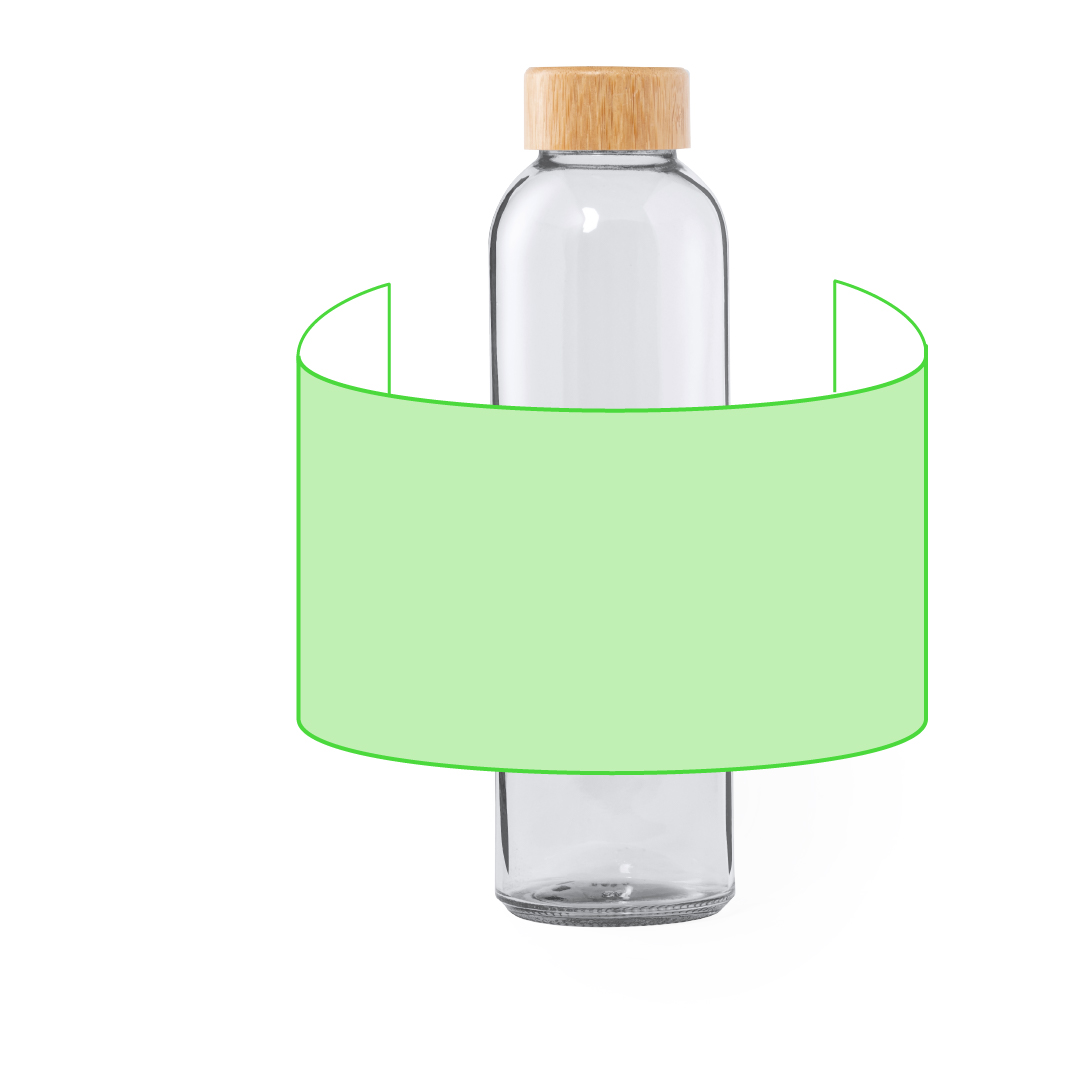 Bidón orgánico esmerilado de cristal y bambú 500 ml
