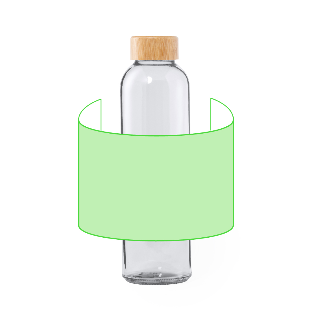 Bidón orgánico esmerilado de cristal y bambú 500 ml