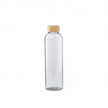 Bidón orgánico esmerilado de cristal y bambú 500 ml