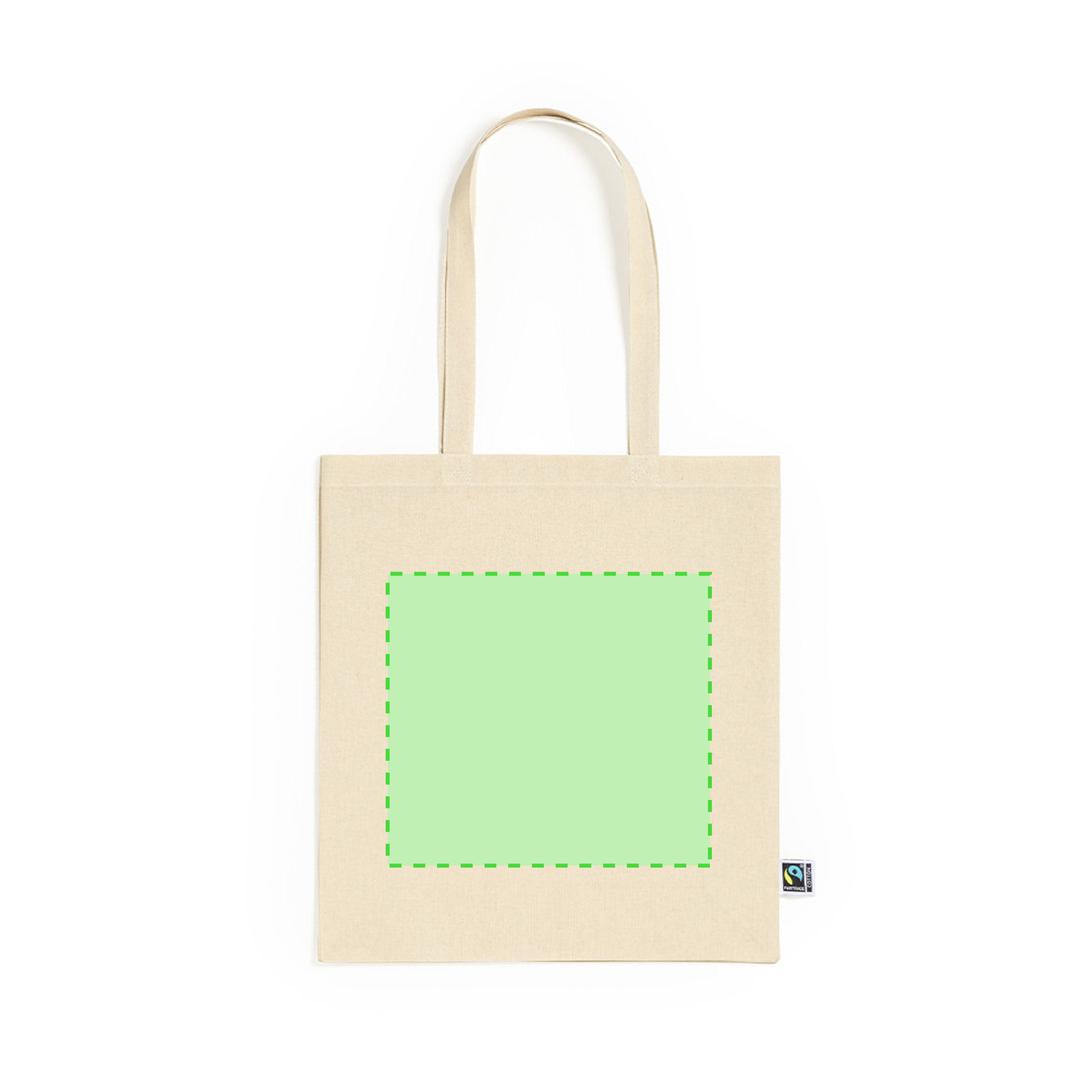 Bolsa de algodón Fairtrade 180 g/m² con fuelle 38×42×12 cm