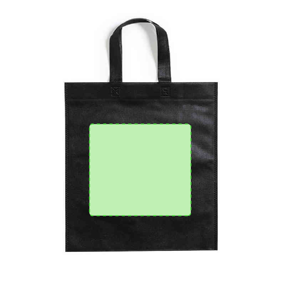 Bolsa de material mixto asas cortas 38×42 cm tote de mano