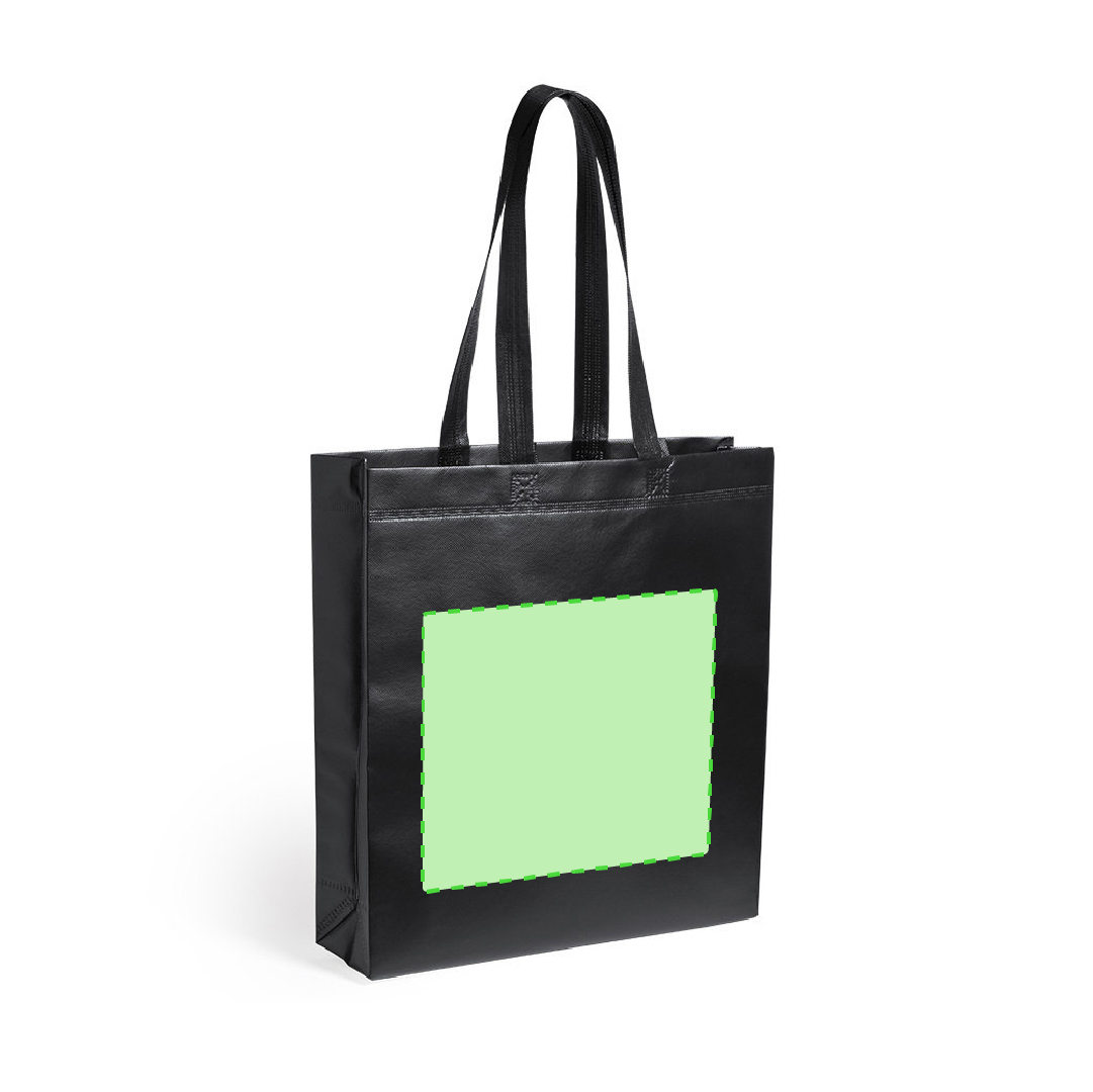 Bolsa de material mixto asas largas tote 35×40 cm para hombro