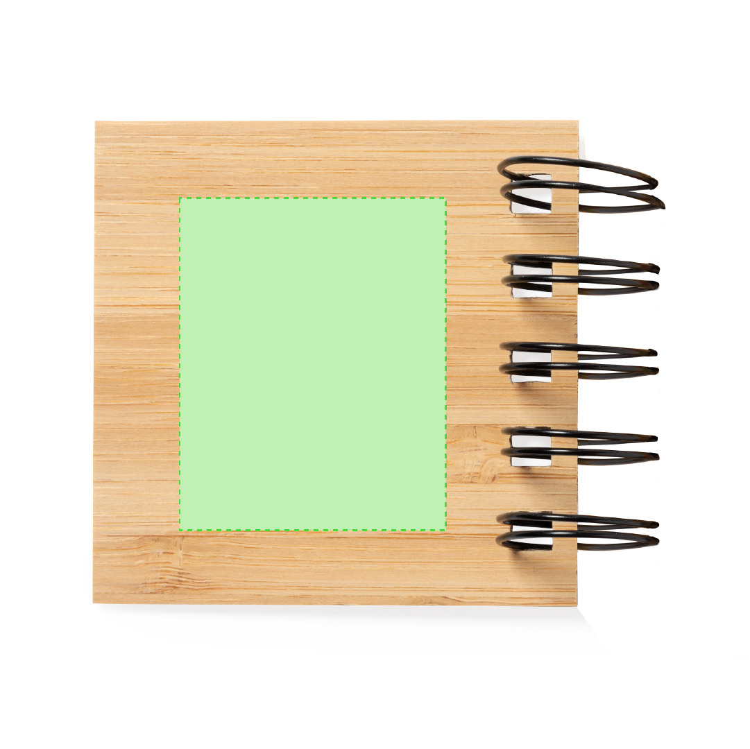 Set organizador de notas adhesivas con portada de bambú