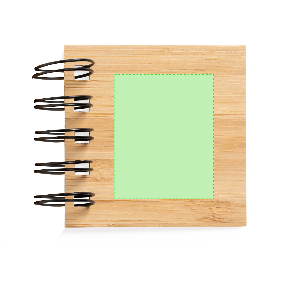 Set organizador de notas adhesivas con portada de bambú