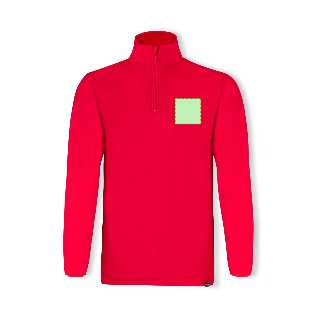 Forro polar Mesiox adulto RPET — micropolar RPET 155 g/m² anti-pilling, cuello con cremallera y cintura elástica, distintivo eco, tallas S-XXL