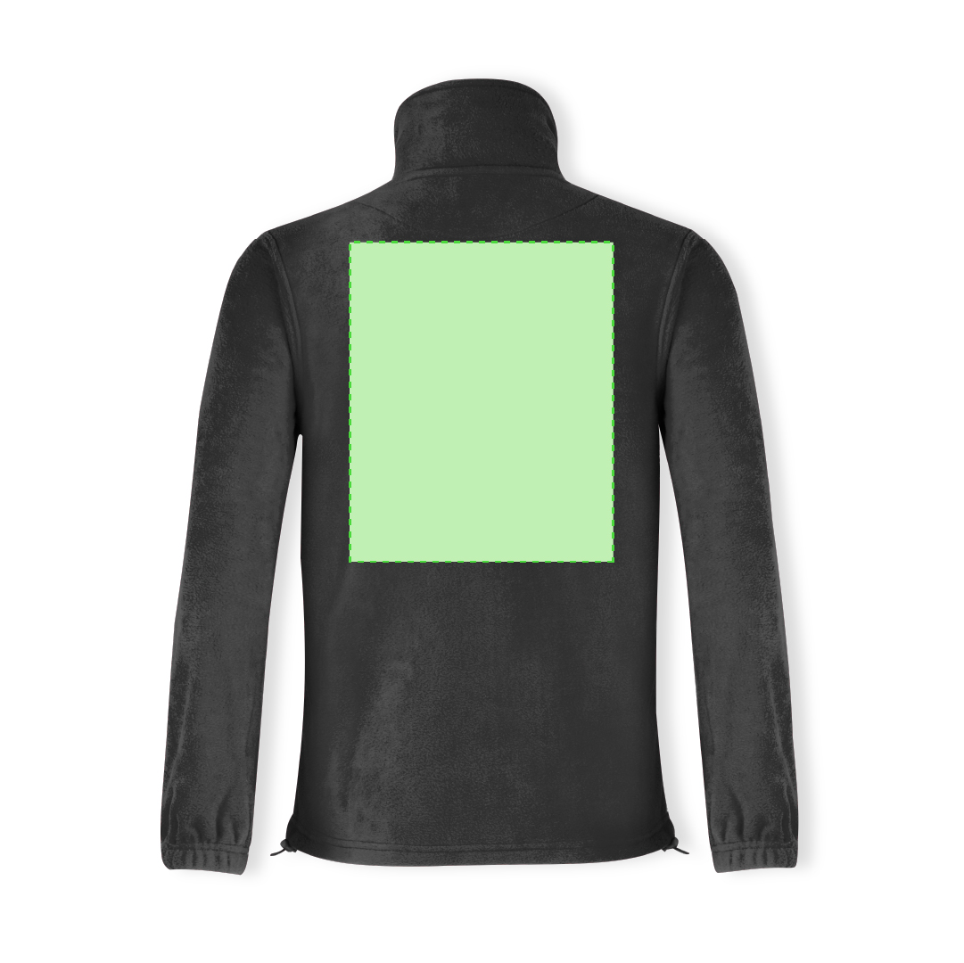 Chaqueta polar Diston adulto RPET — polar fleece RPET 280 g/m² anti-pilling, cuello alto, cremallera invisible en bolsillos, puños ribete elástico